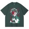 230 Gsm 100% Cotton Demon Slayer V42 Demon Tanjiro Print Unisex Heavy Cotton T Shirt