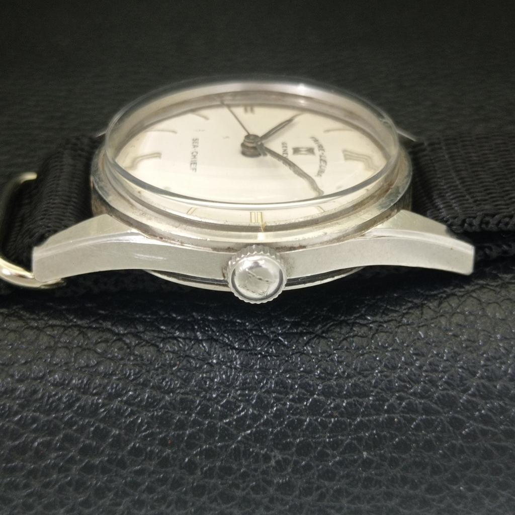 VINTAGE FAVRE LEUBA SEA CHIEF 101 HANDAUFZUG SCHWEIZER HERREN WEISSE UHR a703755-1