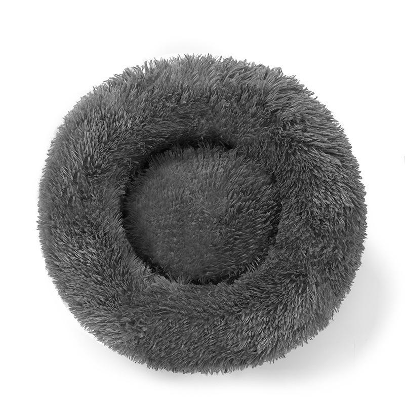 

Cozy Round Plush Pet Bed - Warm Winter Mat for Cats & Dogs Dark Gray