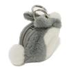 Used 12695 Bunny Mouton Coin Purse Charm C880T40X03 7943 Animal Rabbit Excellent Condition Snafjita Shearling Gray
