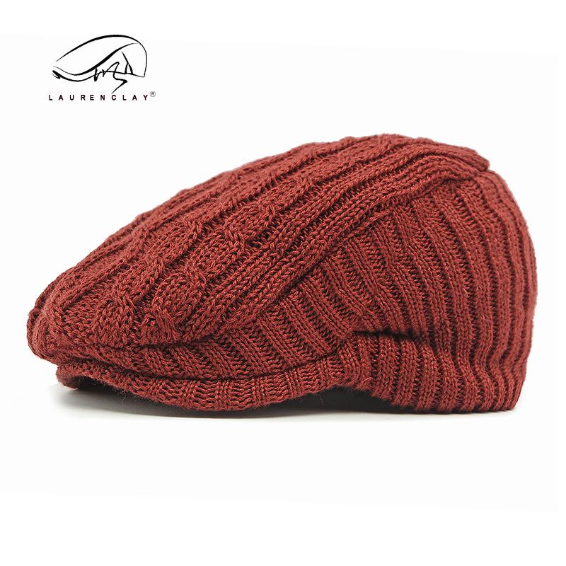 Retro Wool Beret Women's Autumn and Winter Knitted Hat Fleece Warm Cap Casual Forward Hat Men