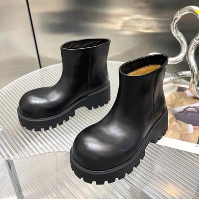 Brand Women Snow Platform Boots Ankle Leather Shoes Winter Trend  New Goth Chunky Women Boots Chelsea Motorcycle Botas Mujer