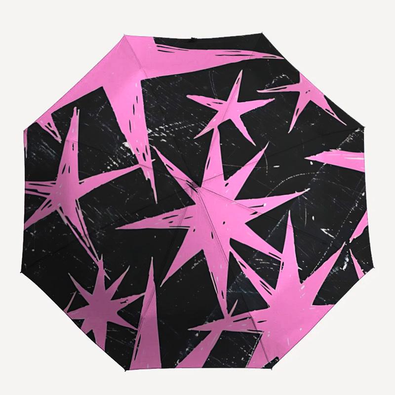 

1pc Starburst Pattern Automatic Open/Close Umbrella with Windproof, Functional Design, 8-Rib Sturdy Canopy