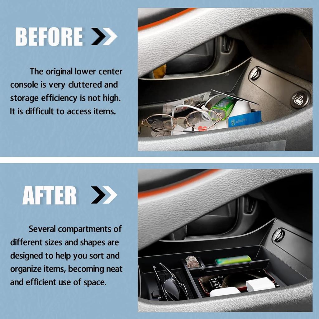 Center Console Organizer Compatible With Hyundai Santa Fe    Lower Center Console Storage Box Tray Interior Accessories
