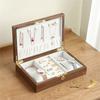 Good-1 Piece Wooden Flip Jewelry Organizer Box Jewelry Storage Gift Display Case Watch Earrings Ring Holder Jewellery Storage B