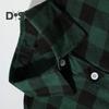 Fall Winter Men Shirt Coat Plaid Print Long Sleeves Chest Pocket Turn-down Collar Single-breasted Loose Contrast Color Jacket