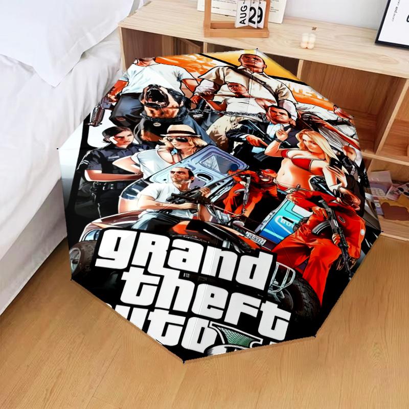 1PC Theft Auto Automatic Folding Umbrella 8-Rib Travel Umbrella with Auto Portable Case, Ideal Gift for Birthdays