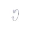 S925 Sterling Silver Heart-Shaped Diamond Cross Ring – Women's High-End Niche Design