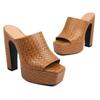 Fashion New Popular Sexy High Heels Women Slippers Platform Summer Slides Mules Shoes Leather Black White Red Sandals Large Size 35-43