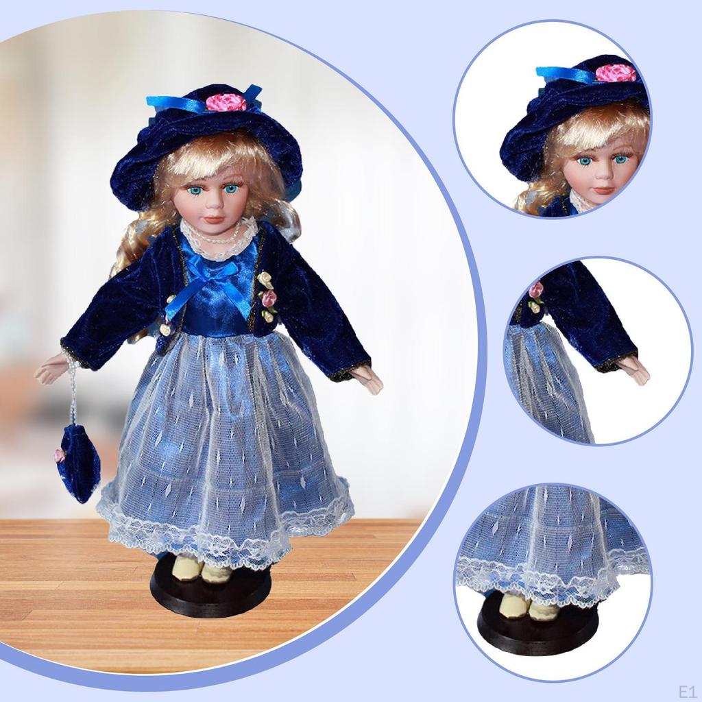 Keramikpuppe Porzellanfigur Schöne Ausstellung Handgefertigte Miniatur Mädchen Stehende Figuren für Schreibtisch