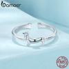 BAMOER 925 Sterling Silver Cute Dachshund Ring for Women Lovely Pet Dog Open Ring Statement Ring Jewelry Gift for Pet Lover