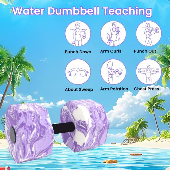 Water Sports Dumbbells Lightweight High-Density EVA Foam Barbells Easy to Grasp Men Women Fitness Dumbbells