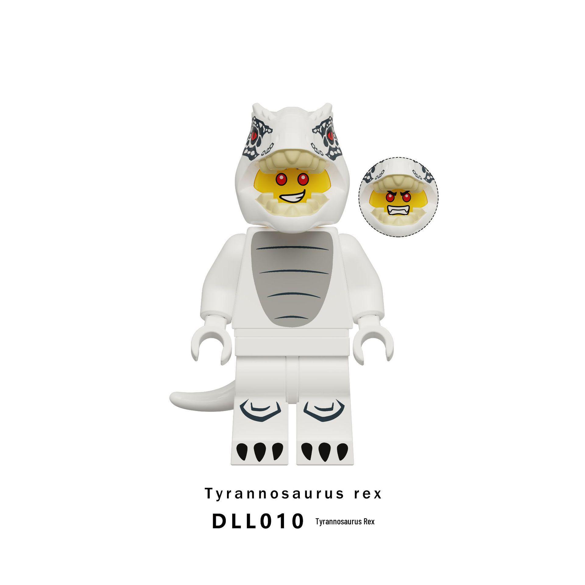 Dinosaur Building Blocks Set: Tyrannosaurus & Triceratops Figures (DLL010-015)