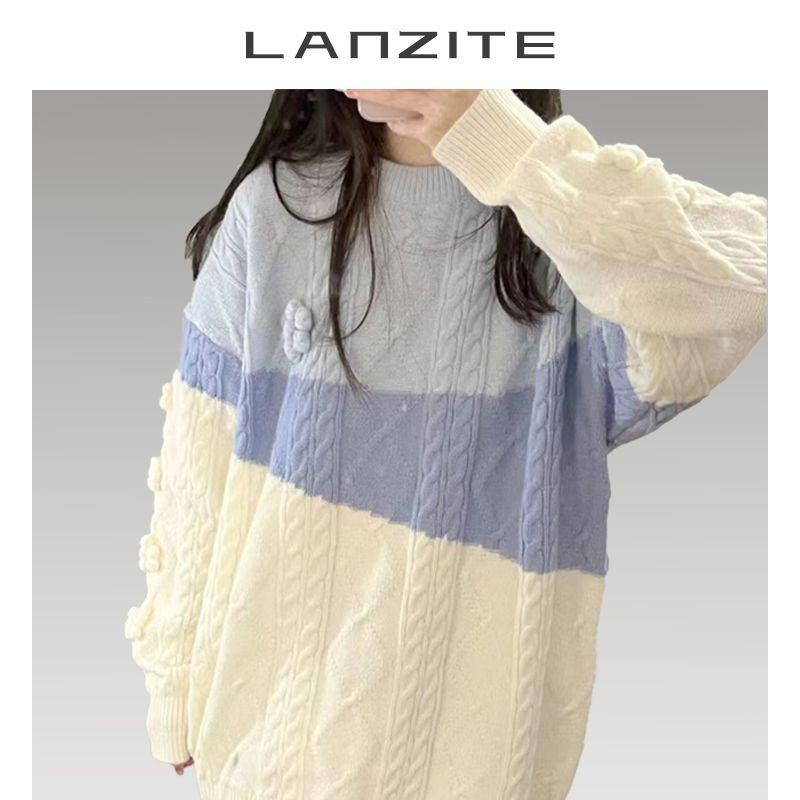 

Женский пуловер Зимний на флисовой подкладке Утепленный Школьный для старшеклассниц и учениц средней школы Молодежный 15 лет 12 Девочки 13 Вязаный Базовый свитер Blue [quality version more anti-Pilling]] L