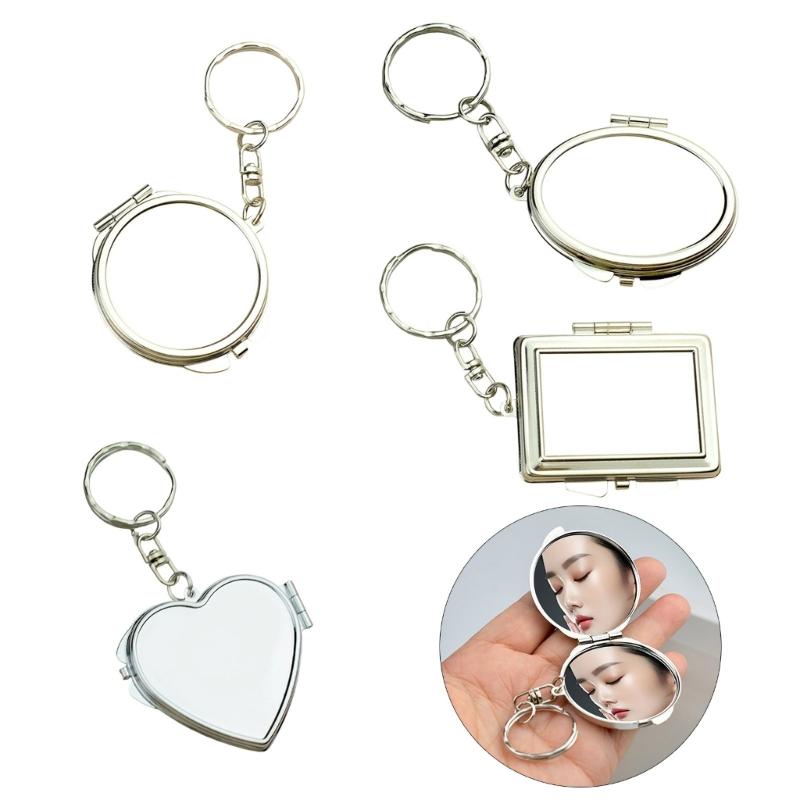 Portable Double Sided Mini Compact Mirror Keychain for Makeup Touch Ups On the Go Ideal for Travel and Daily Use