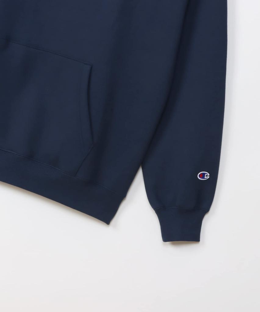 Champion COTTON USA Loose Fit Long Sleeve Hoodie with Graphic Logo Action Size Navy Men's Print, Style, M, (C3-Y105)