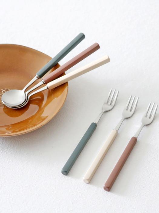 

Kamomekitchen Eiffel Bogenpino Satin Tea Time Cutlery Set 3 Colors Olive teaspoon + tea fork set