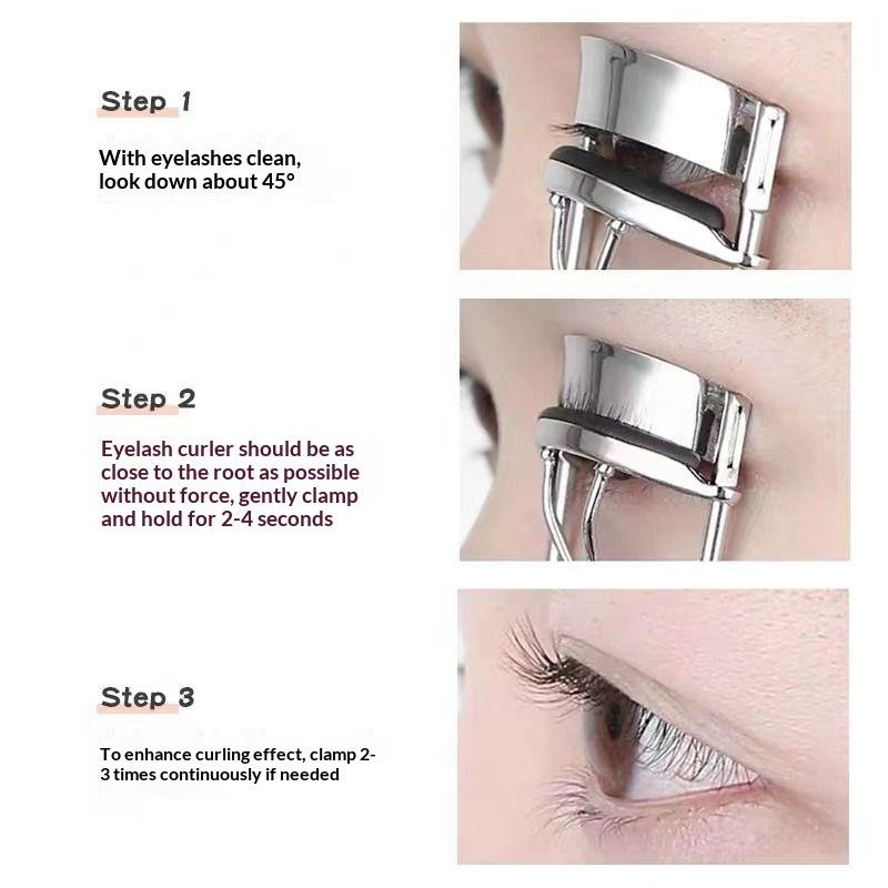 Makeup Eyelash Curler For Women Long-Lasting Eyelashes Curling Eyelash Aid Lash Brush Eye Makeup Tool