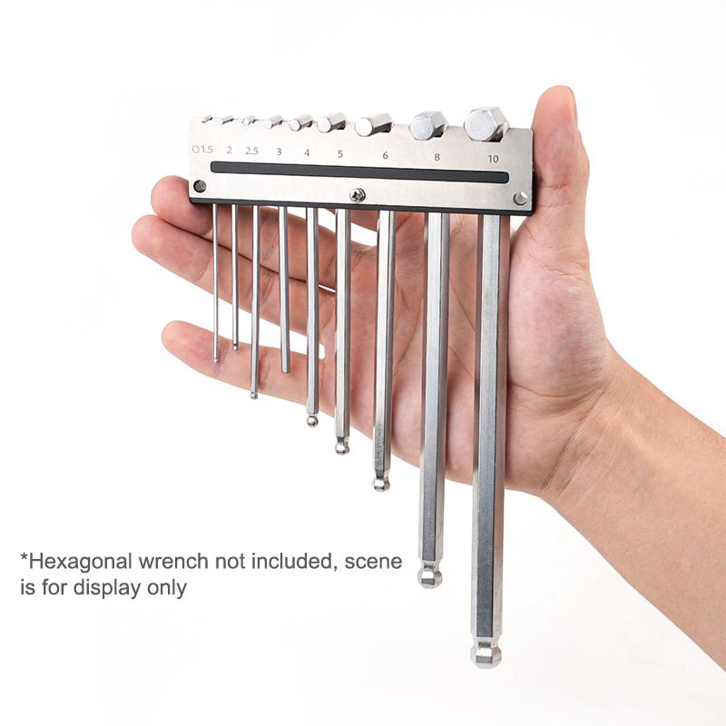1.5-10Mm Hex Wrench Holder 9 Slot Wall Mount Wrench Storage Rack Wall Wrench Tray Woodworking Tool Hanging Organizer