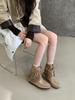 2025 autumn new retro strap fringed boots bosmian flat bottom short boots women