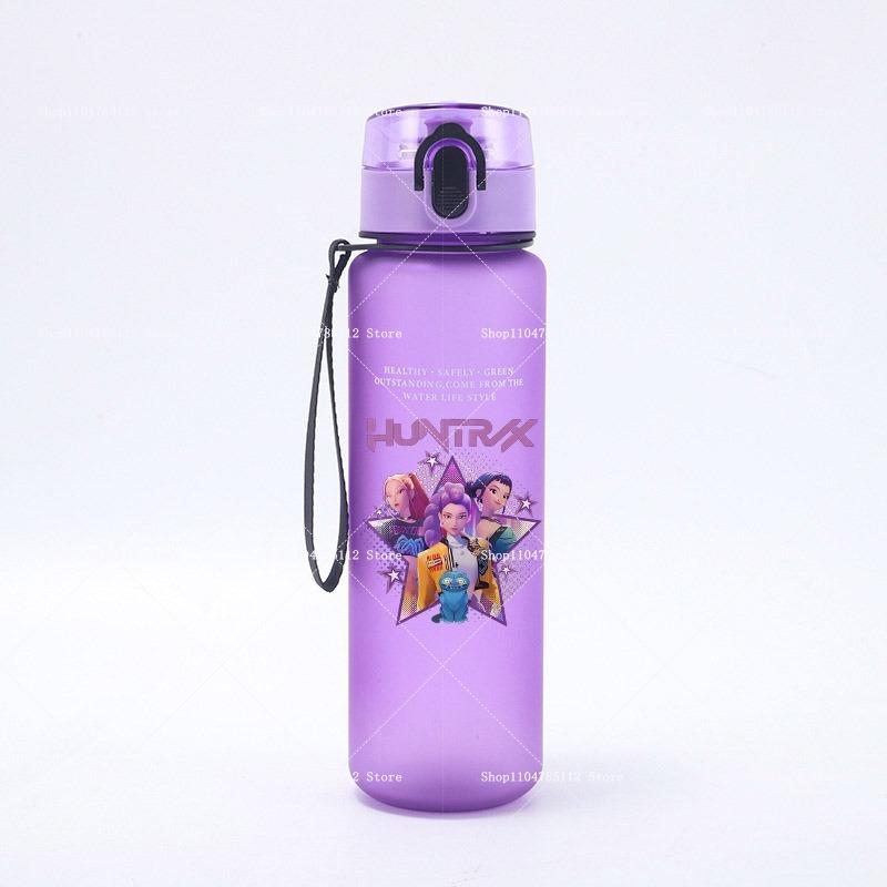 650ML K-Pop Demon Hunters Water Cup Boys Girl Portable Drop-proof Outdoor Fitness Jug Trend Simple Frosted Sports Water Cups Gift
