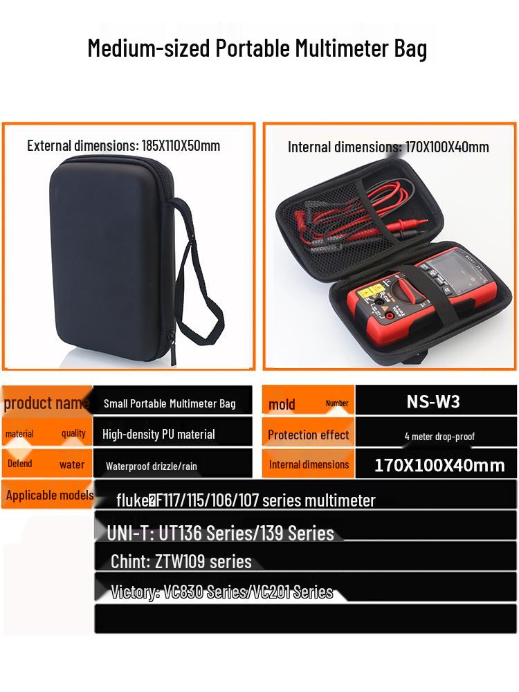 Universal Portable Multimeter Instrument Toolkit Bag