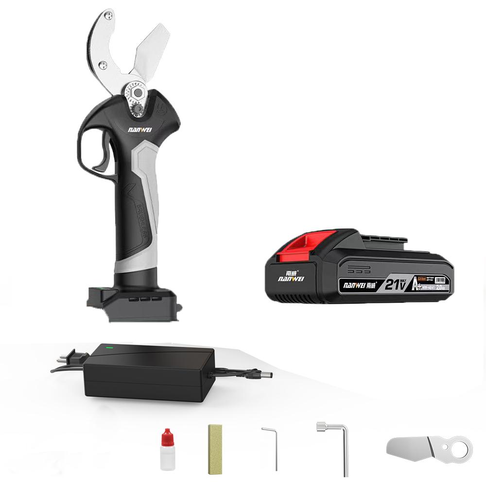 

NANWEI 21V 7.5Ah Max 32mm Brushless Lithium Battery Electric PPR Pipe Cutter, PVC Electric Hot Water Pipe Scissors, Quick Cutting PE Scissors Scissors+1 2.0AHV battery