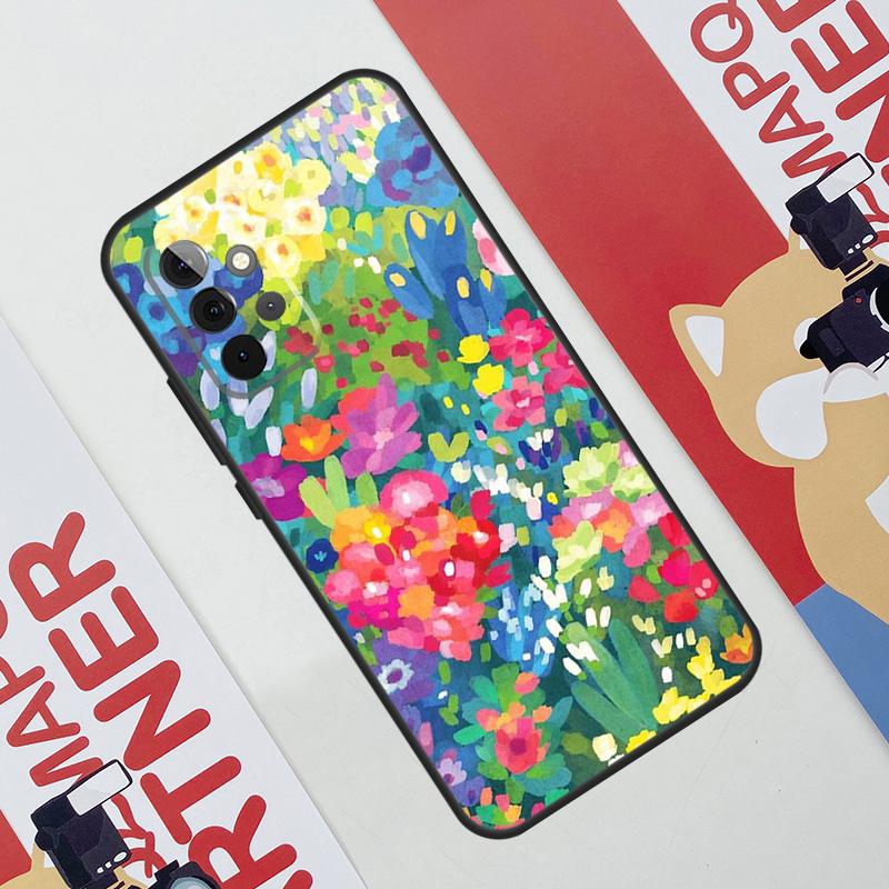Colourful Flower Painting Art Case For Samsung Galaxy A06 A16 A36 A56 A55 A35 A33 A53 A13 A23 A17 A54 A34 A14 A52 A32 A15