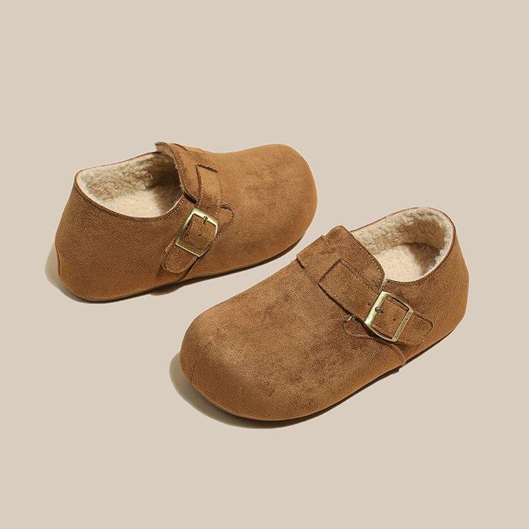 Retro Velvet All-inclusive Birkenstocks Autumn and Winter New Lazy Soft-soled Pregnant Women Warm Beanie Shoes
