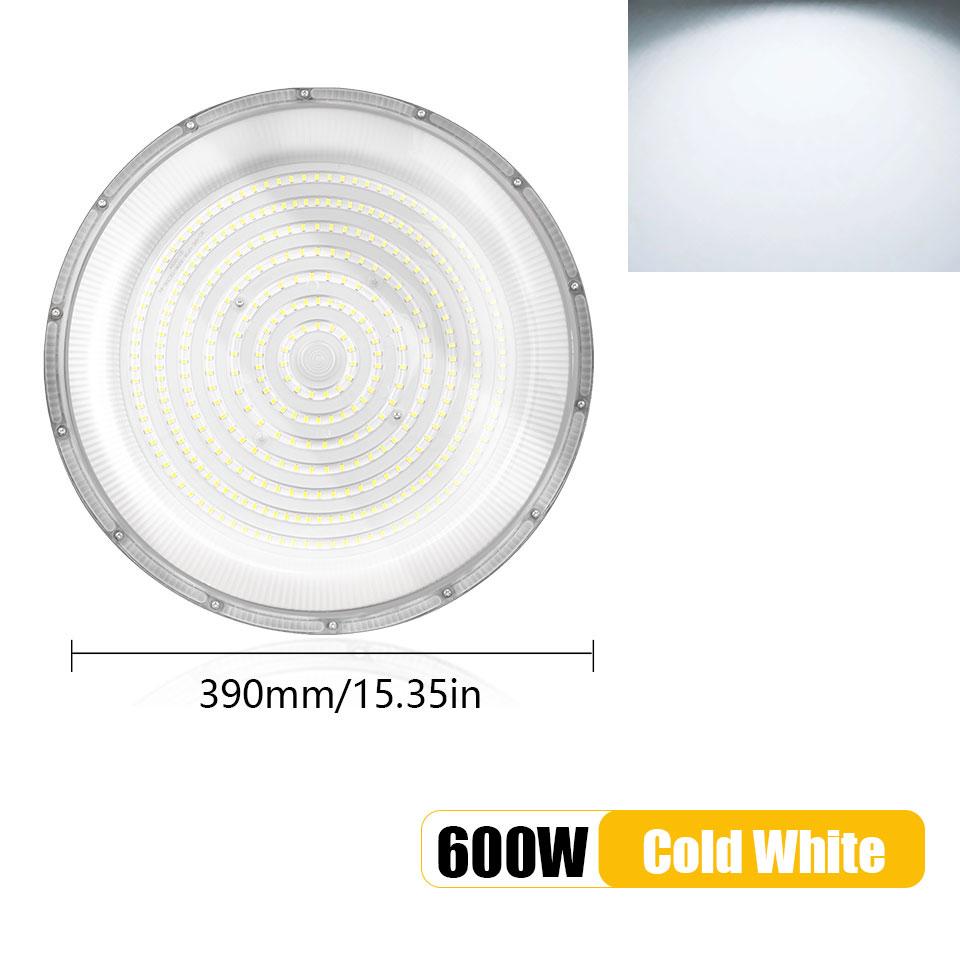LED UFO High Bay Light 50W-600W AC85-265V Cold White Brightness IP66 Waterproof And Dustproof For Outdoor Garden Wall Industry