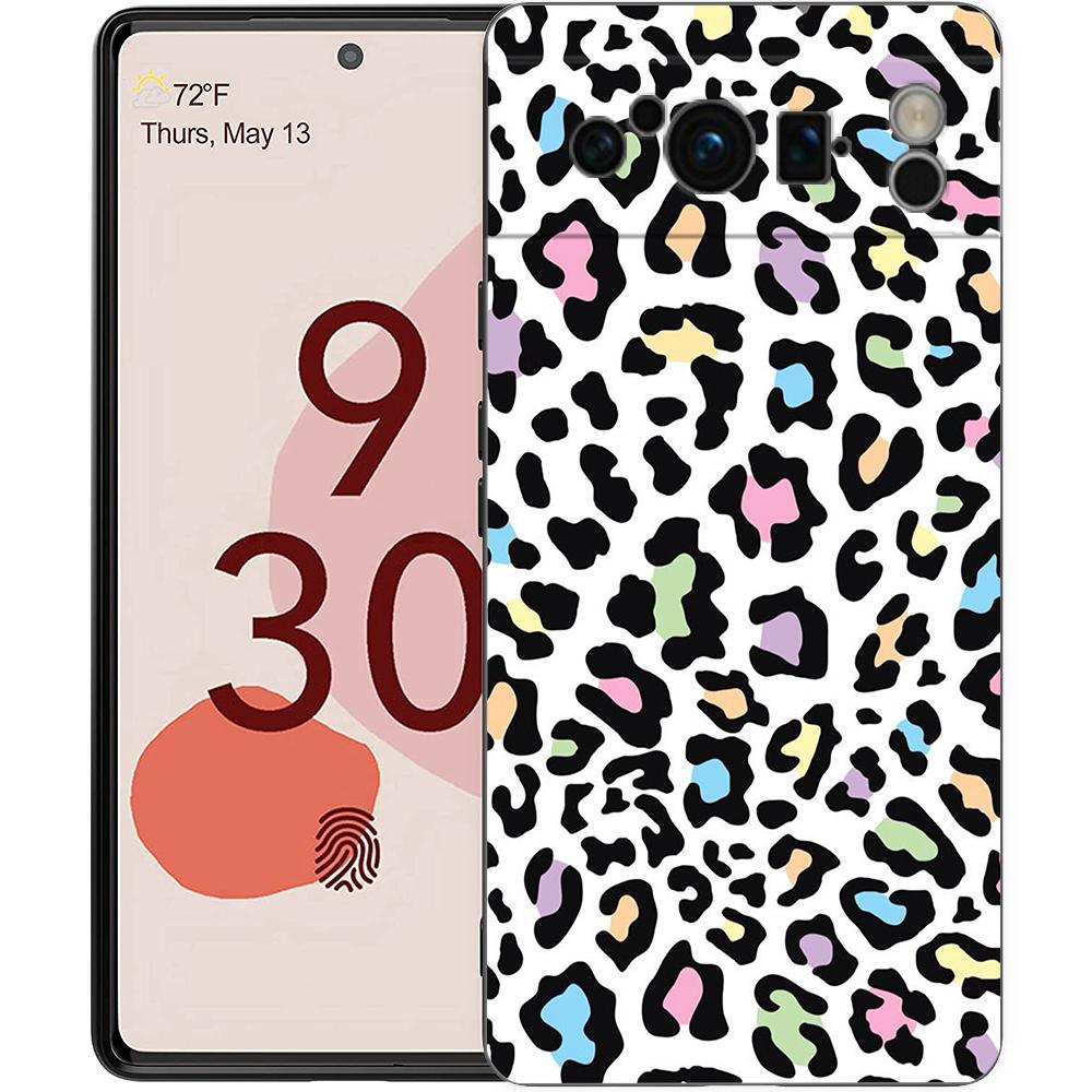 Leopard Cheetah print Phone Case For Google Pixel 8 7 6 Pro 8A 6A 7A 5G Soft Silicone Shockproof TPU Black Cover Fundas