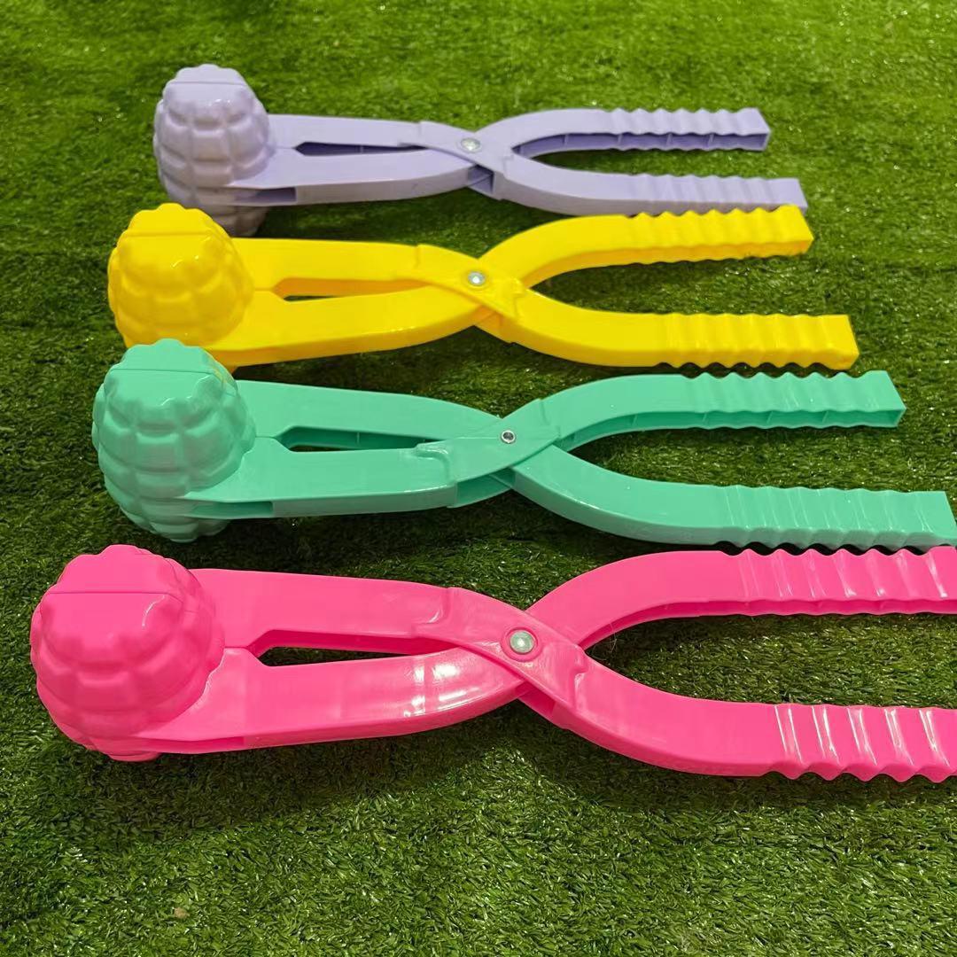 Children s Winter Snowball Fight Set: Cartoon Snow Clip, Shovel, and Ski Pad