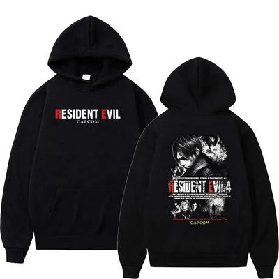 2026 CAPCOM Game Resident Evil 4 Print Hoodie Men's Vintage Long Sleeve Pullover Sweatshirt Fashion Fleece Oversized Hoody Streetwear