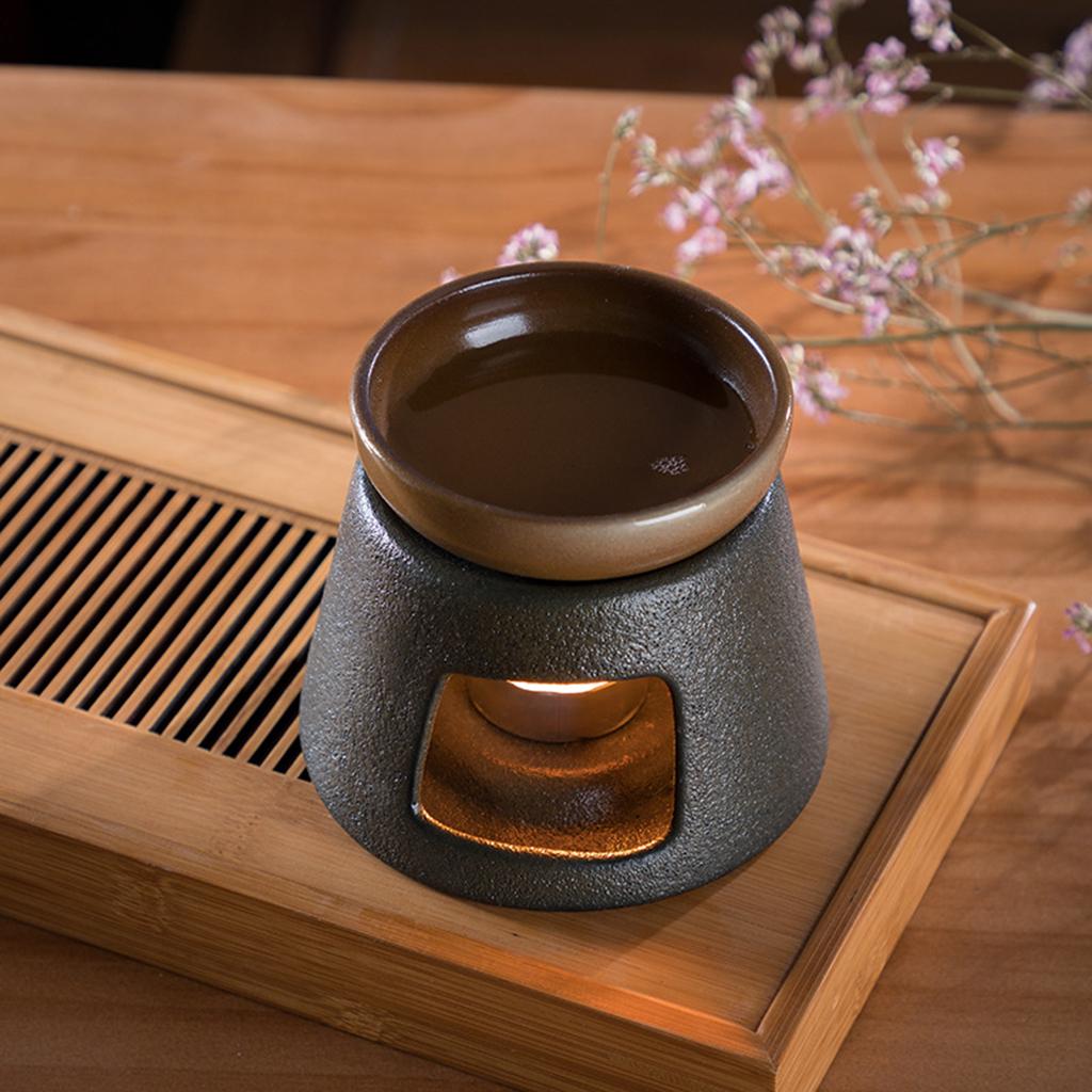Teaware Stove with Candle Retro Portable Ceramic Tea Heater Household Durable