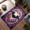 Bat Gothic Rug, Dark Academia Style Floor Rug, Mystical Home Carpet with Bat Design Decor, Halloween Witch Room Floor Mat