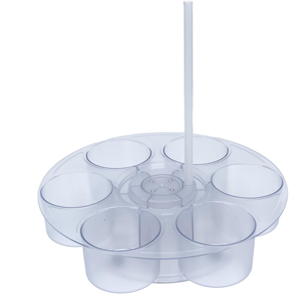 Wasserflaschen Organizer 360 Grad Drehbar Kunststoff Rutschfest Tassen Aufbewahrungshalter Ständer für Wasserflaschen mit Griff