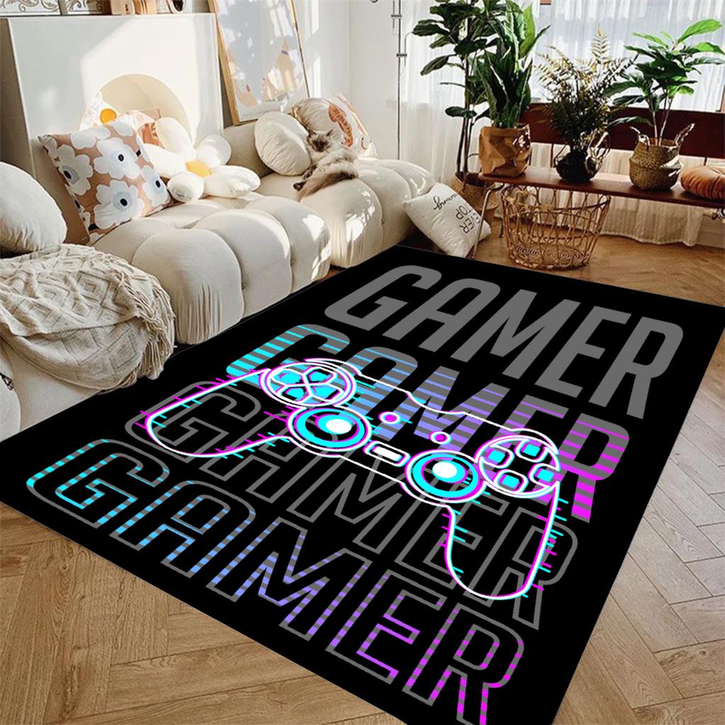 Blue Green Carpet GamePad 3D Printed Living Room Bedroom Decor Kid Non-slip Parlor Floor Mat Surface Smooth Carpet Birthday Gift