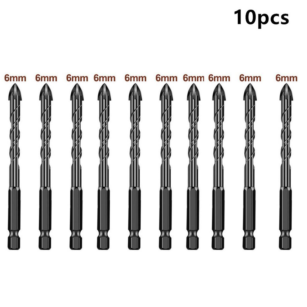 2/3/4/7/10pcs Diamond Coated Cross Drill Bit Set for Concrete Tile Glass - Hex Shank, Coolant Holes, Quick Drilling