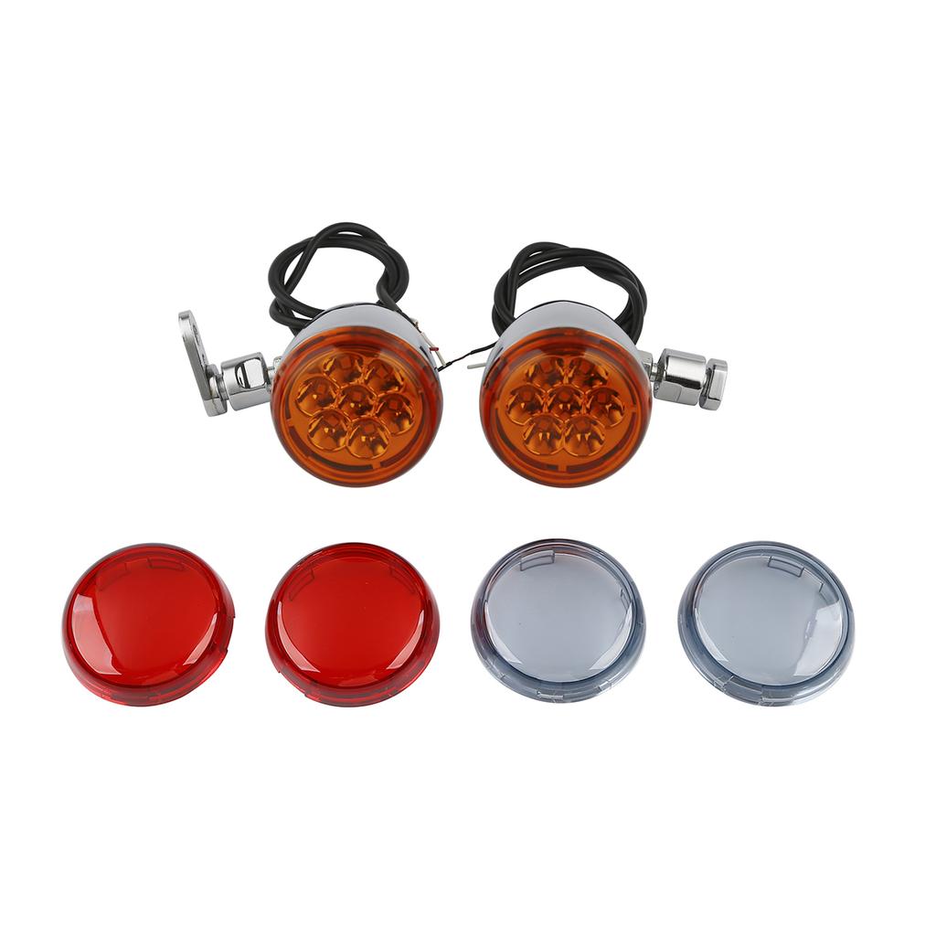 Motorcycle Turn Signals Lights with Bracket For Harley Softail Dyna Super Glide Fat Bob FXDF Custom