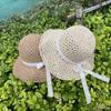 Hat Style Versatile Straw Woven Sweet Lace Bow Womens Hatscaps Sunshade