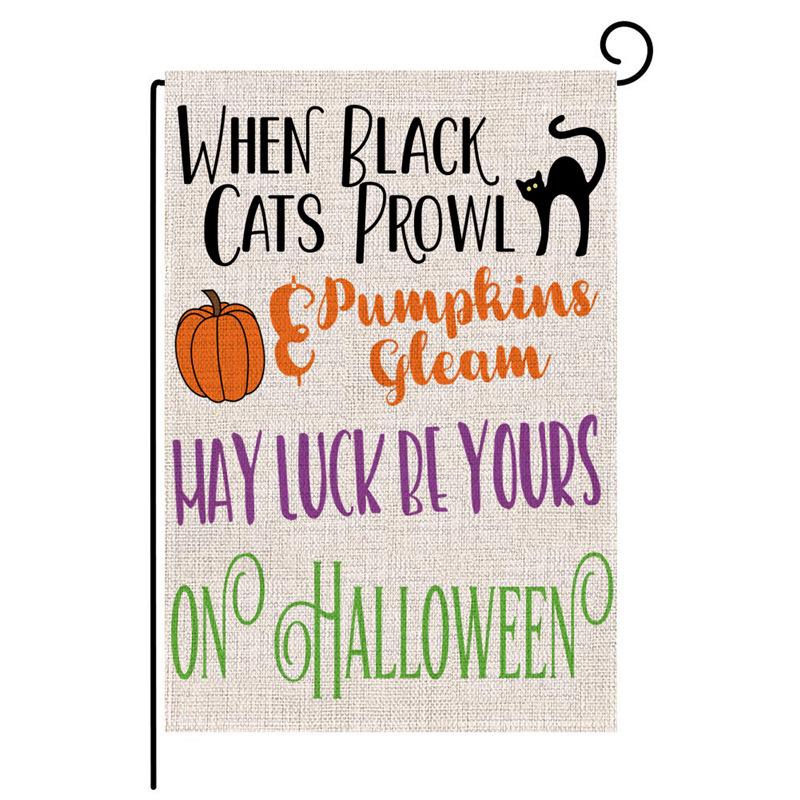 Autumn Pumpkin Maple Leaf Double-Sided Garden Flag - Creative Canvas Hanging Ornament