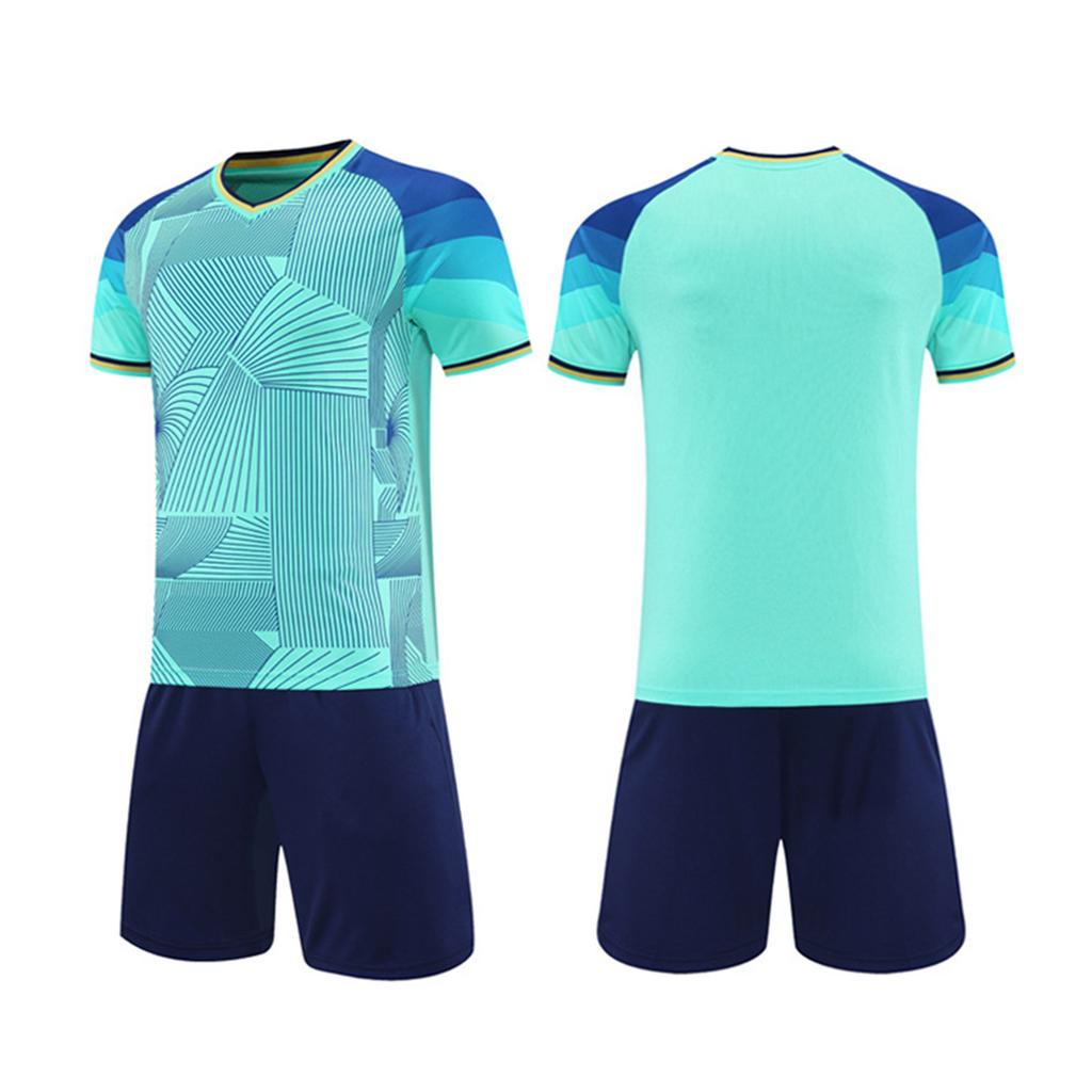 Customizable Soccer Jersey Set Short Sleeve Breathable Quick Dry Uniform Two Piece Kit for Team Training and Sports Activities