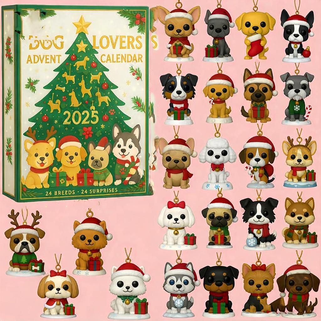 2D Plane+airplane Box +24PC+ Dog Lovers Christmas Countdown Box Calendar