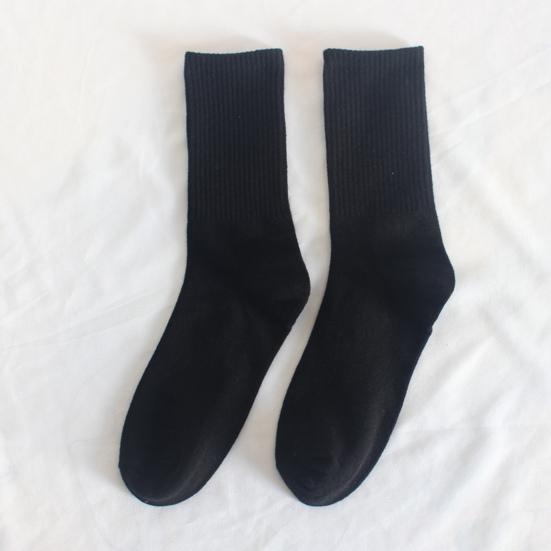 5 Pairs Cotton Crew Socks Stretchy Casual Calf Socks Ribbed