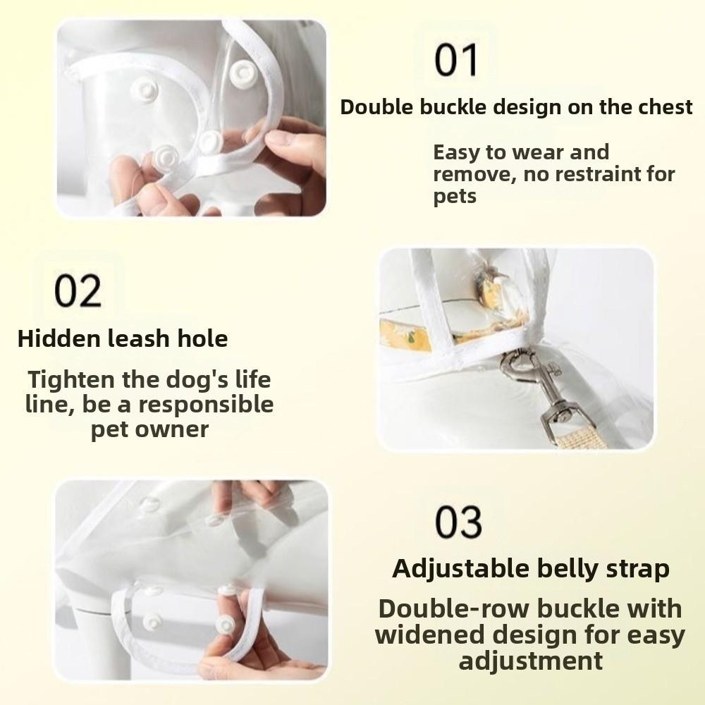 Transparent Dog Hooded Raincoat High Visibility Pet Rain Jacket Breathable Pet Clear Clothes Puppy