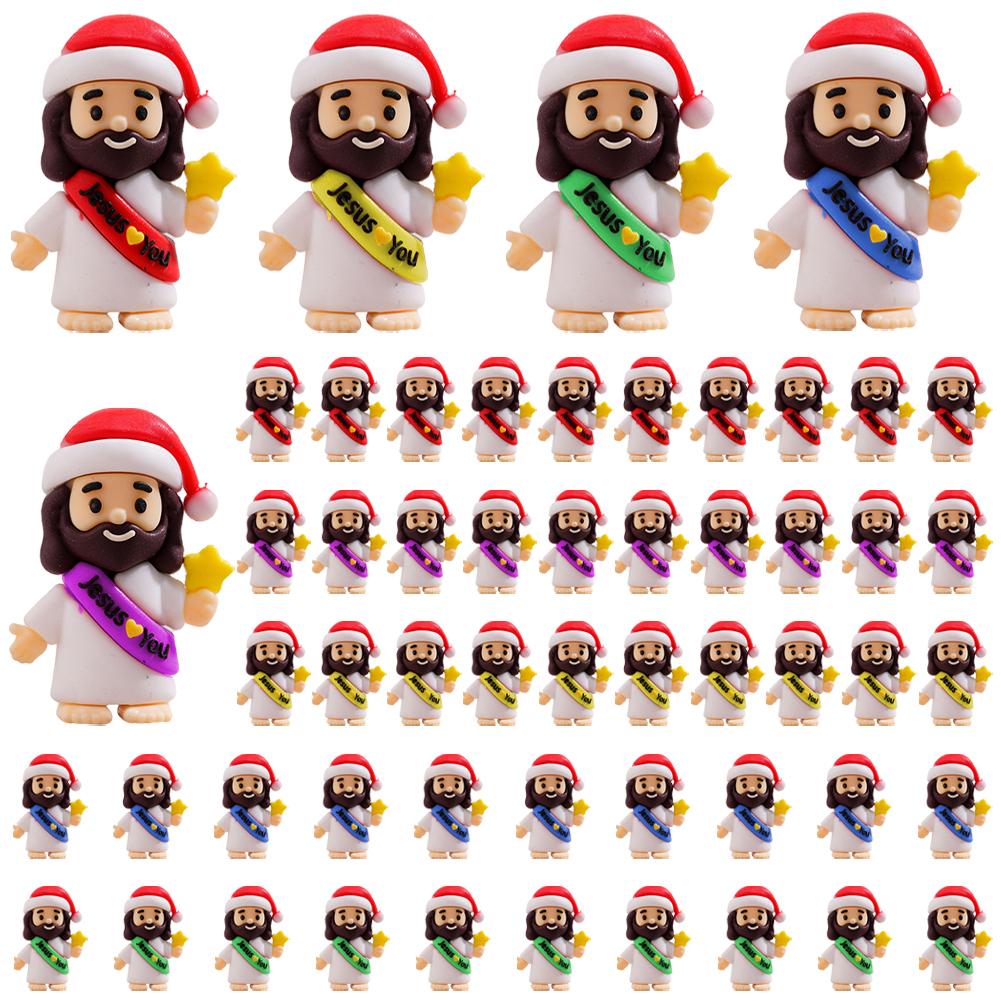 50Pcs Easter Jesus Toys Easter Mini Jesus Figurines Decorative School Craft Multifunctional Jesus Sunday Party Favors Easter