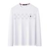 MONTAGUT Men's 100% Cotton Chessboard Print Casual Long Sleeve T-Shirt
