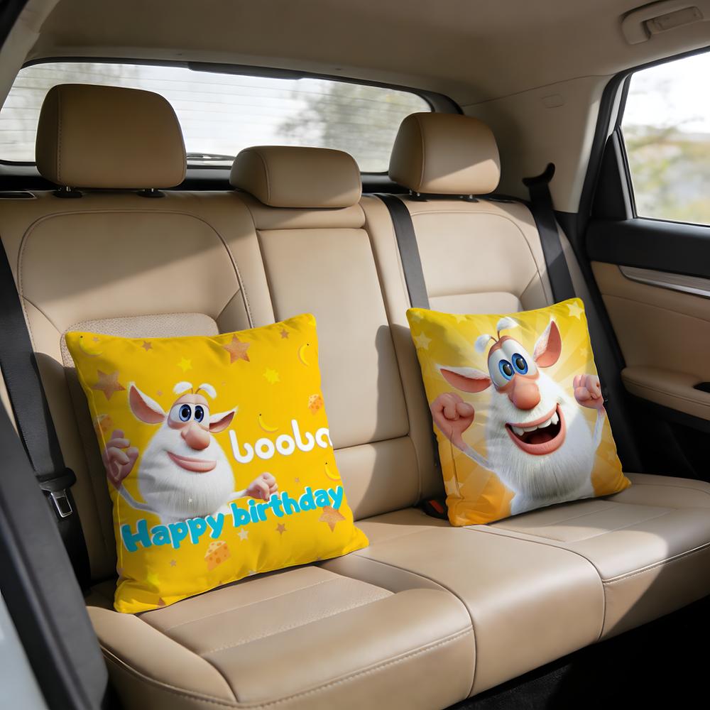 Cute FourbobBooba Cushion Cover Short plush pillowcase for bed sofa carwashable