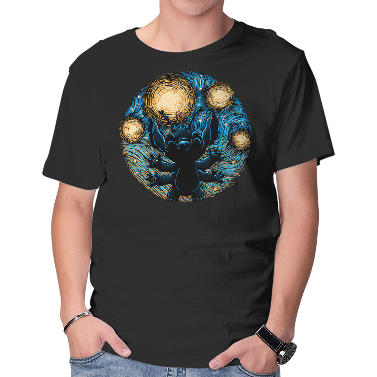 Unisex Crew Neck T-Shirt A Starry Experiment Graphic Short Sleeve Casual Tee XXXXL