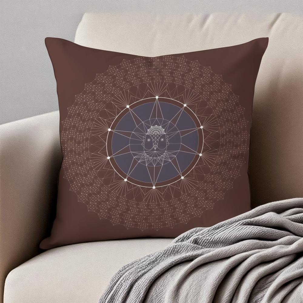 Modern Geometric Border Shading Background Art Cushion Cover Pillowcase Antidustmite Invisible Zipper Short Plush Sofa Cushion